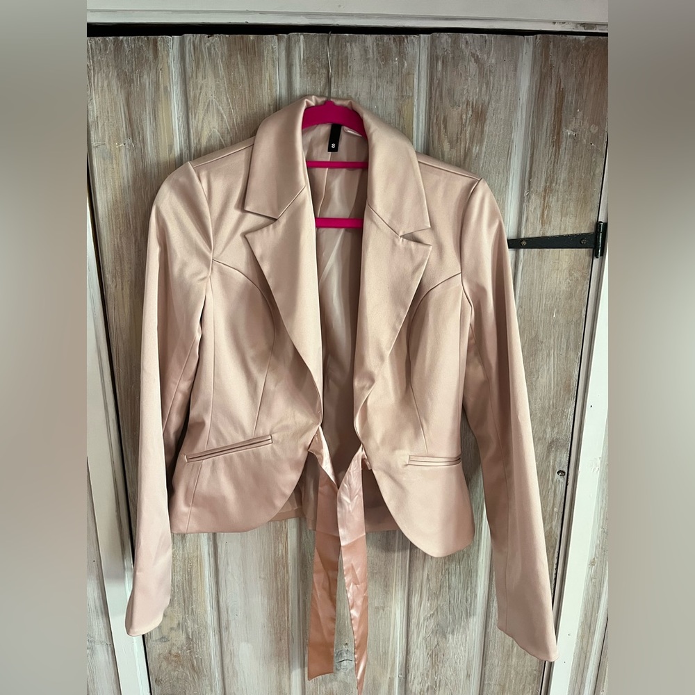 Light Pink Satin Blazer